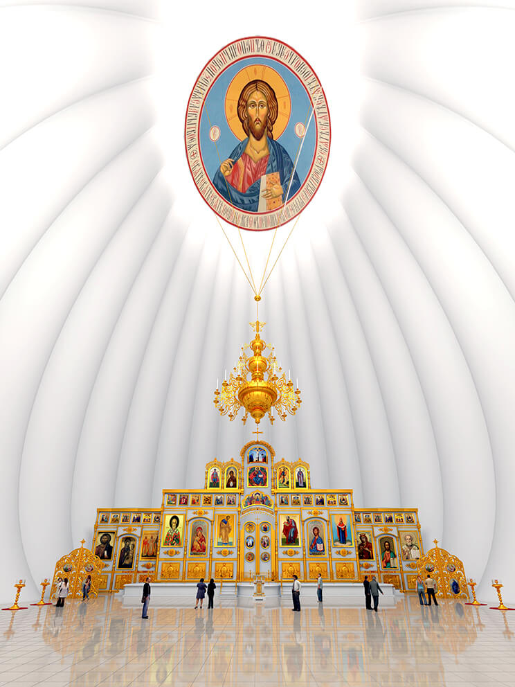Проект внутреннего интерьера храма Святой Екатерины в Екатеринбурге